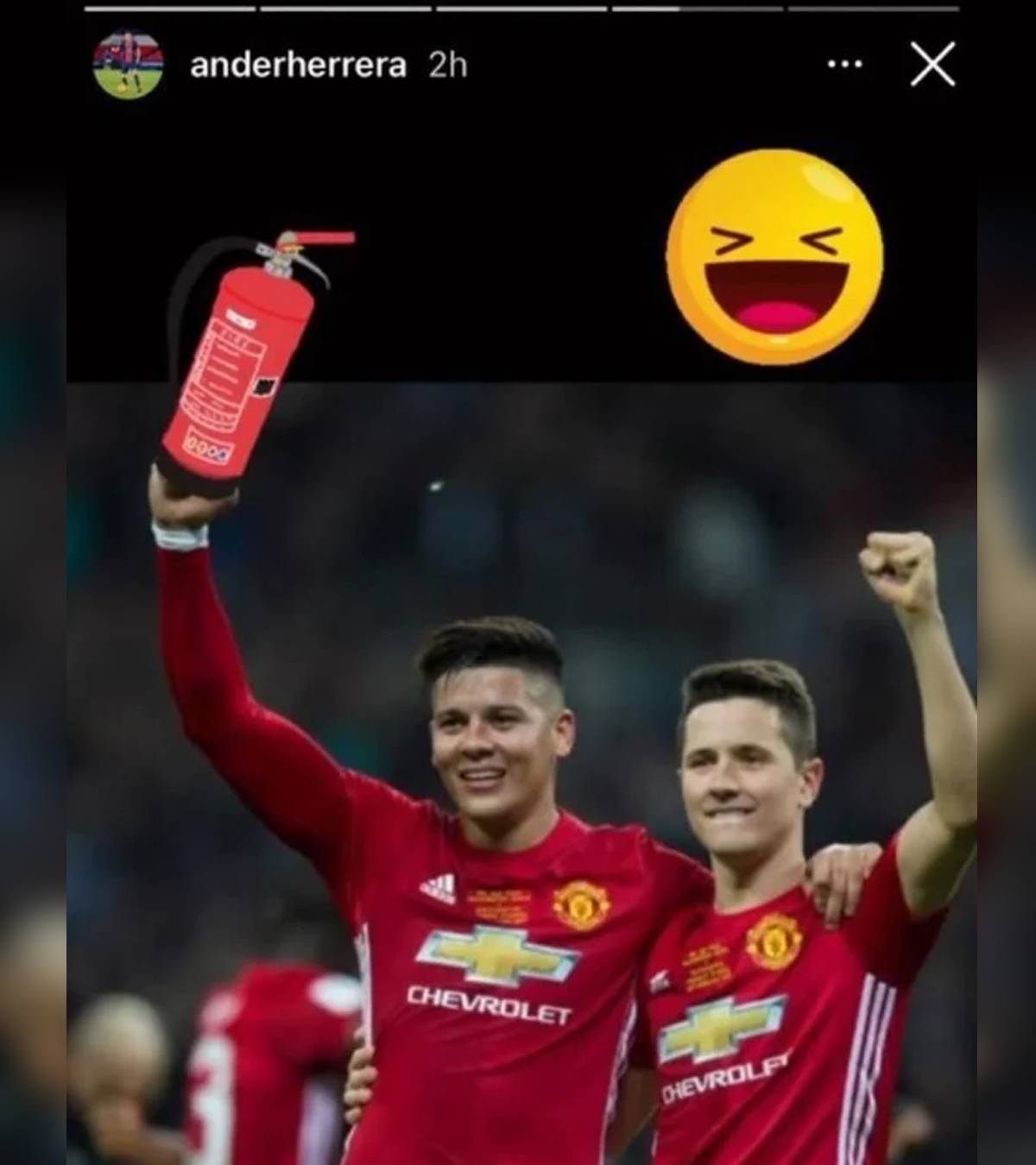 La burla de Ander Herrera a Marcos Rojo