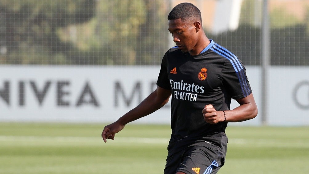 David Alaba en su primer entrenamiento con el Real Madrid