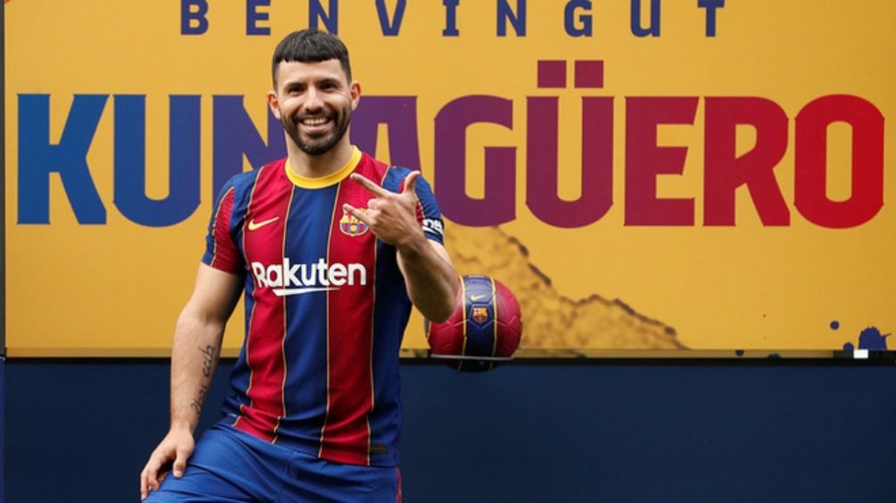 Kun Agüero como jugador del Barcelona