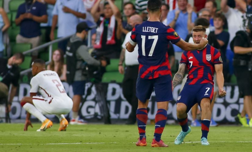 Estados Unidos en festejo de gol