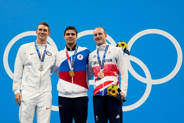 Podio de natación en Tokio 2020