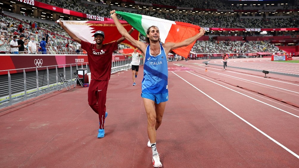 Mutaz Essa Barshim y Gianmarco Tamberi celebran el Oro en Tokio 2020