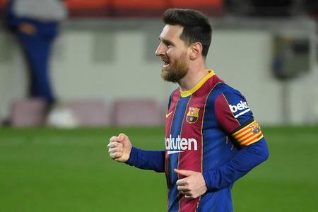 Lionel Messi en acción con Barcelona