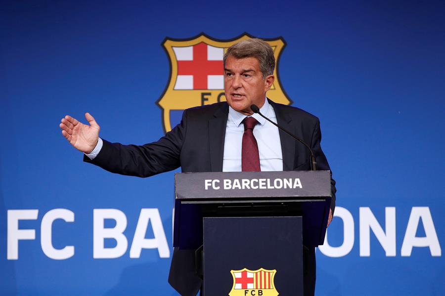 Joan Laporta en conferencia de prensa