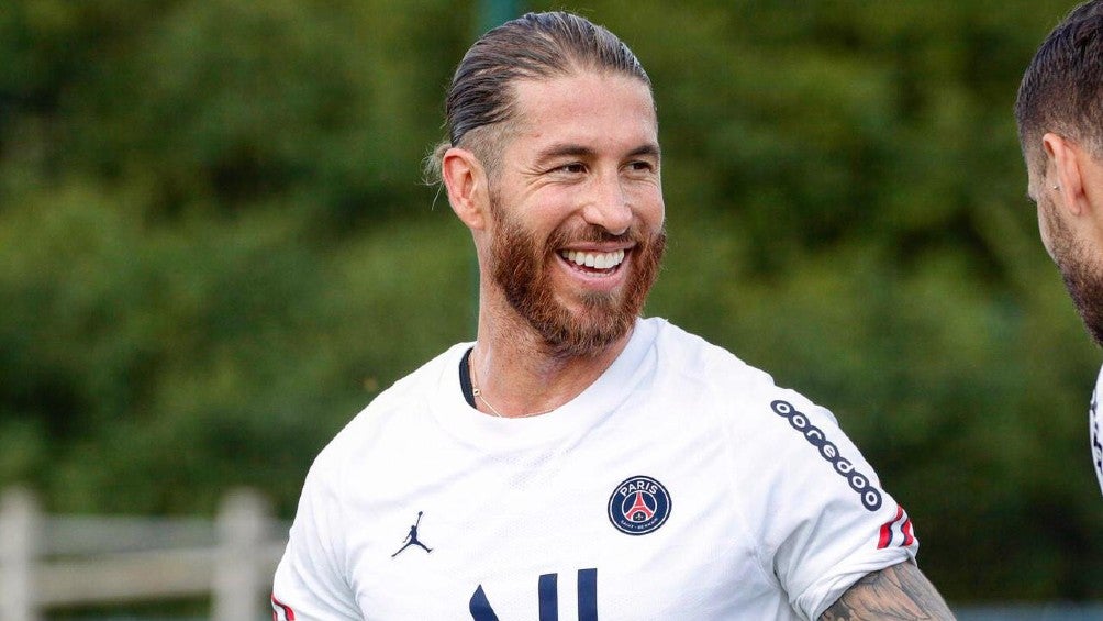 Sergio Ramos durante entrenamiento del PSG