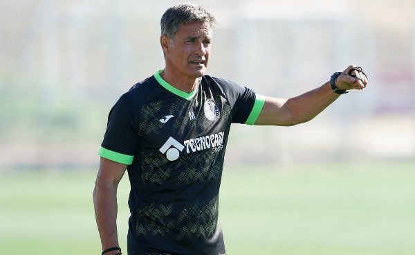 José Miguel González "Míchel", en acción durante entrenamiento del Getafe