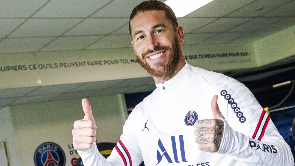 Sergio Ramos en el gimnasio del PSG