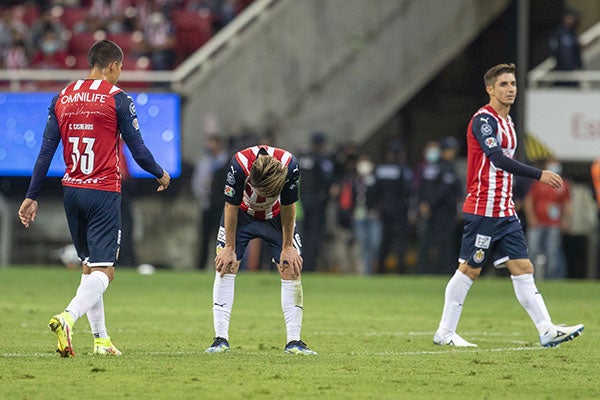 Los jugadores del Rebaño tras la derrota en el Akron 