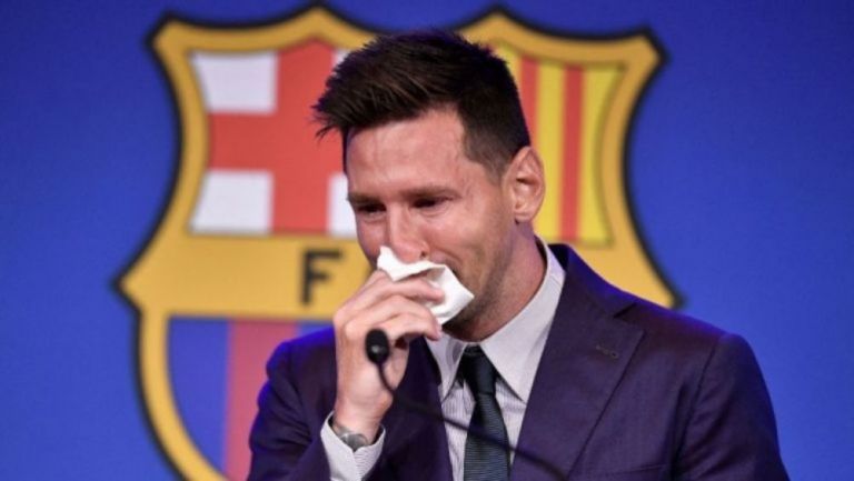 Messi entre lágrimas en su despedida