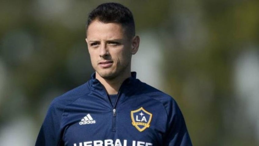 Chicharito en un entrenamiento del LA Galaxy