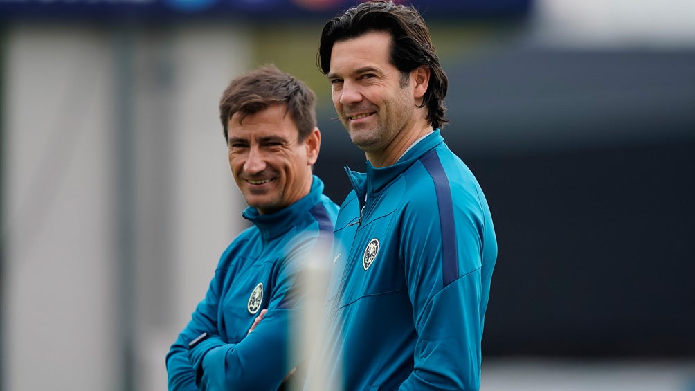 Solari, en un entrenamiento del América