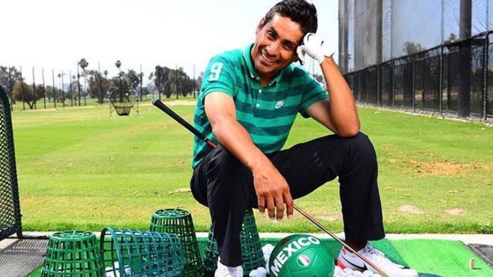 Jorge Campos después de jugar golf