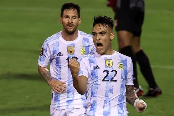 Lautaro Martínez, en festejo de gol