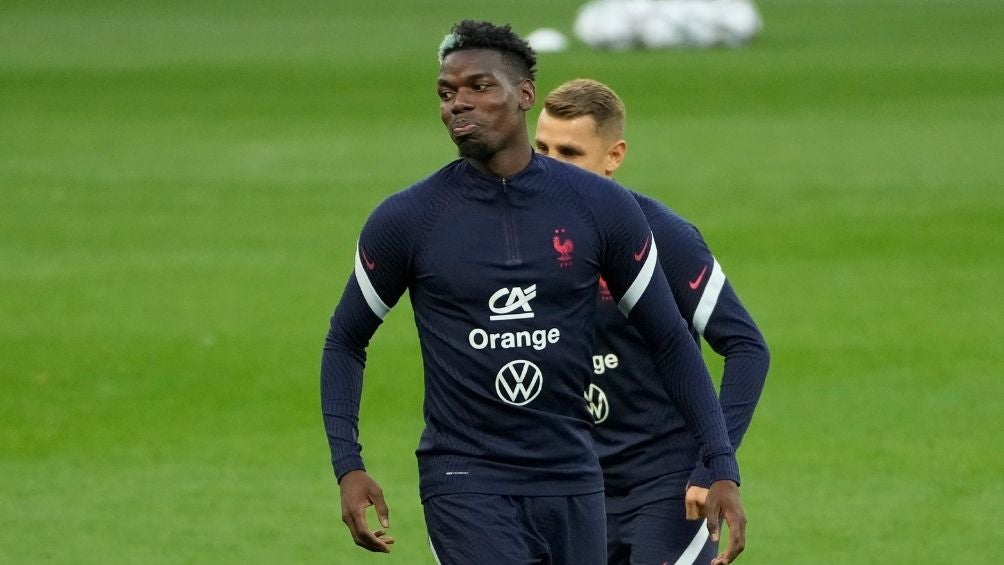 Pogba en un entrenamiento con Francia 