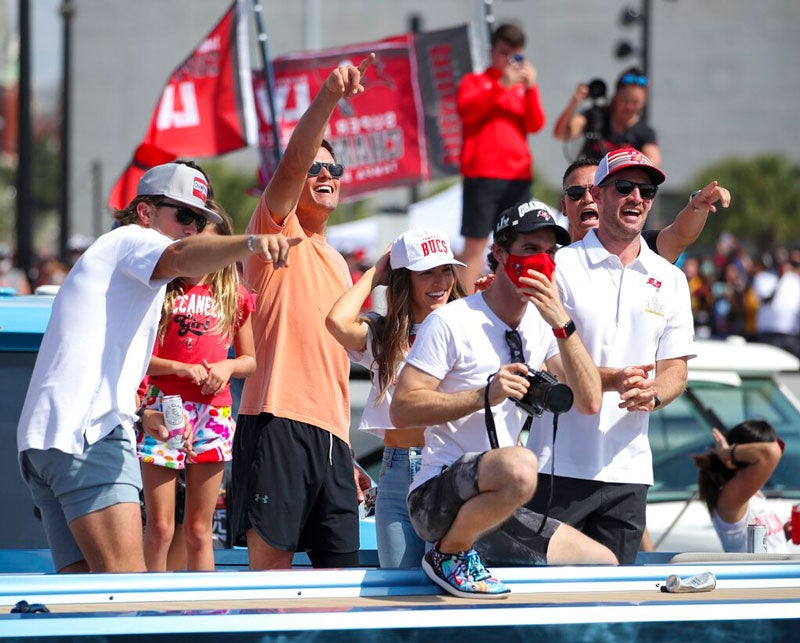 Tom Brady durante el desfile