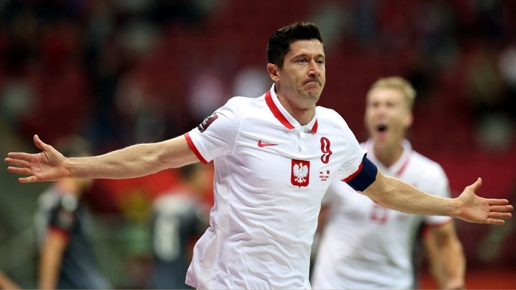 Lewandowski en un partido con Polonia