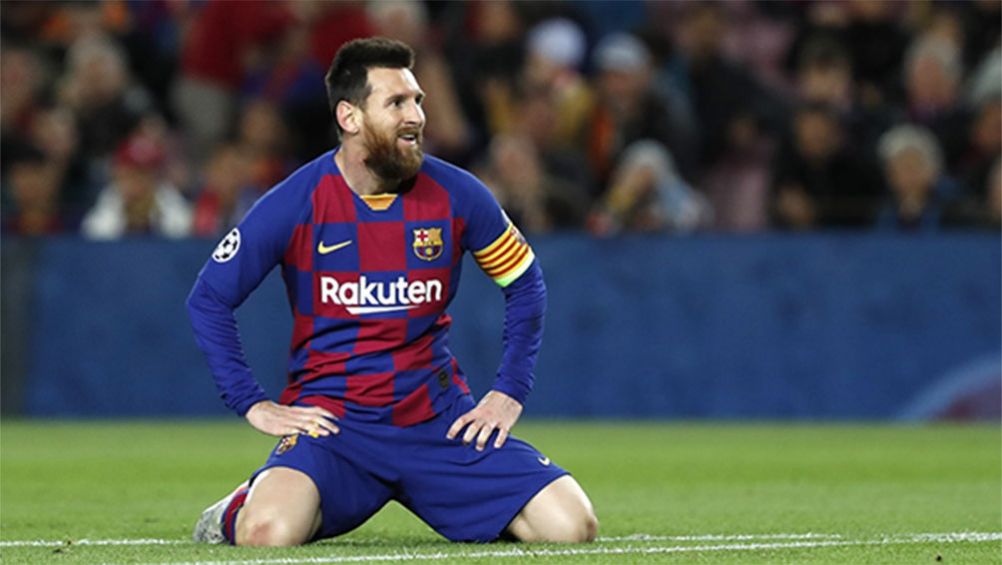 Messi en un partido con el Barcelona 