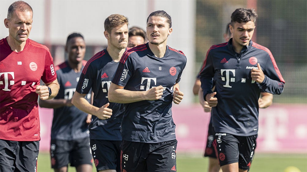 Jugadores de Bayern Munich en un entrenamiento