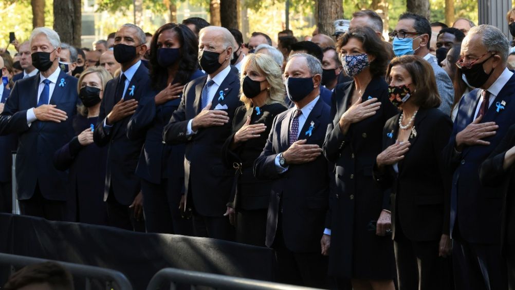 Joe Biden, Barack Obama y Bill Clinton en el homenaje del 11 de septiembre