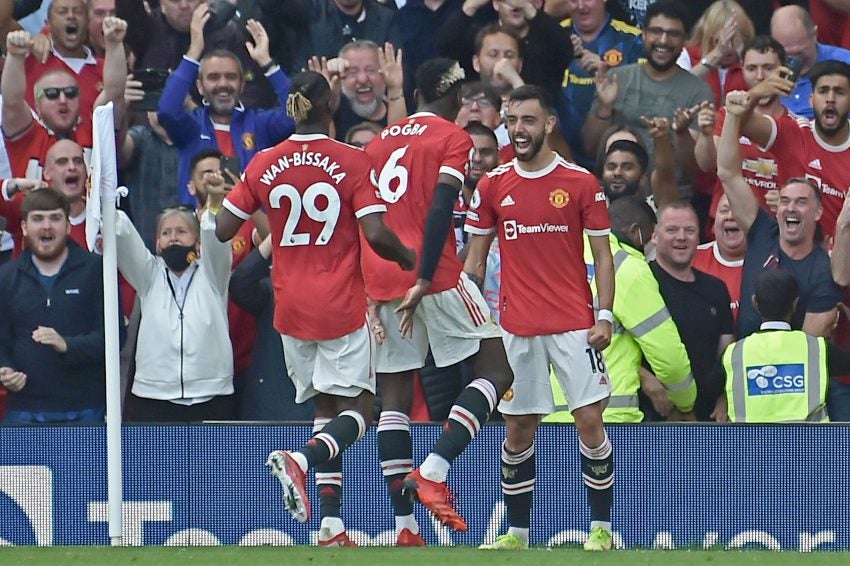 Bruno Fernandes tras anotar gol en contra del Newcastle