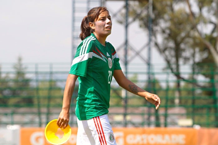 Maribel Domínguez como jugadora del Tri