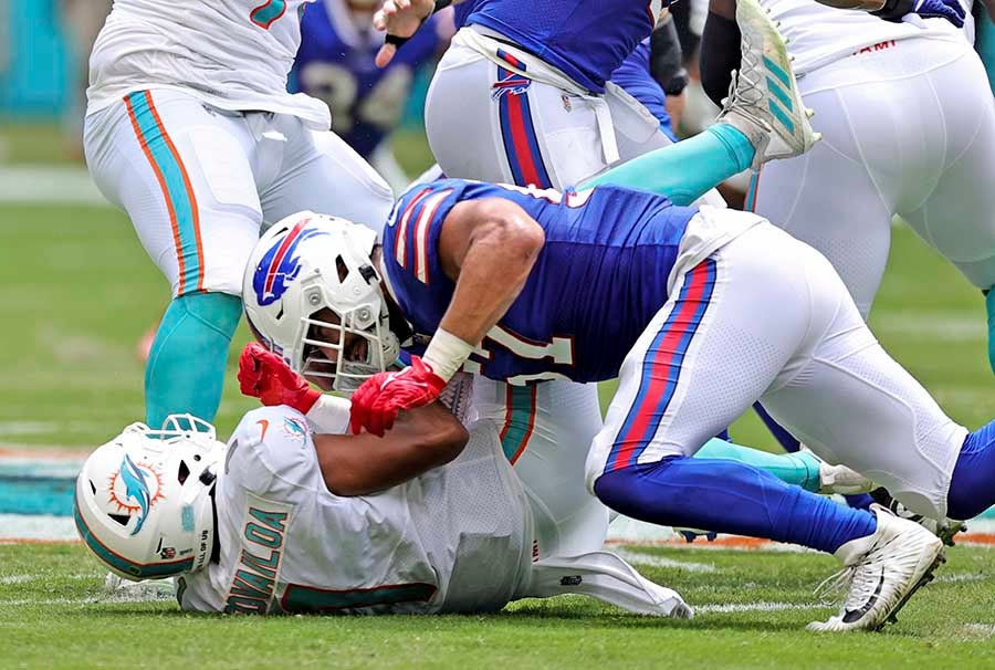 La defensiva de Buffalo castigó a Tua Tagovailoa