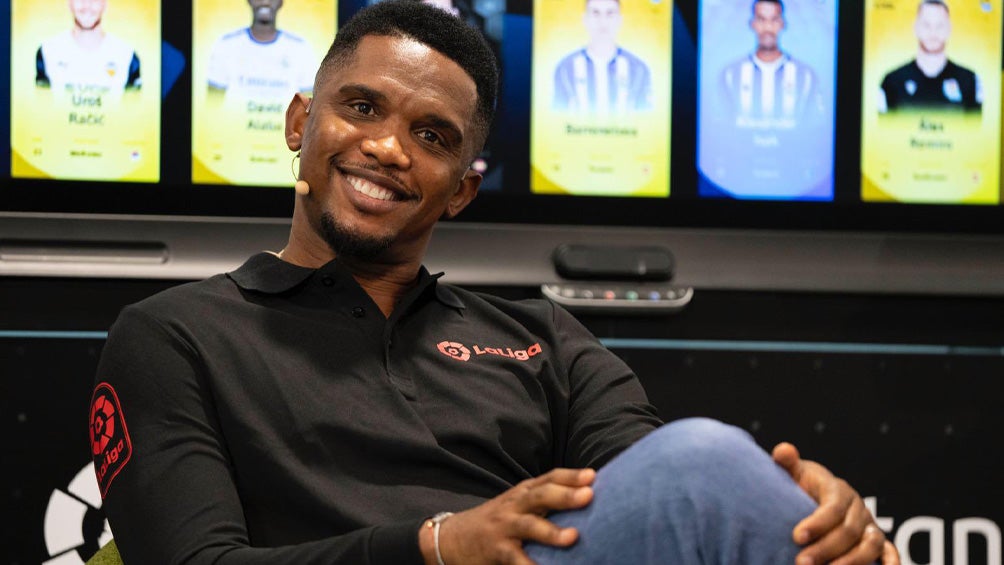 Samuel Eto'o durante una reunión de LaLiga 