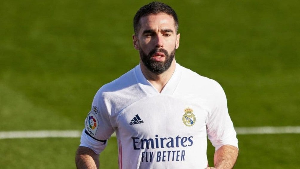 Carvajal en un partido con el Real Madrid