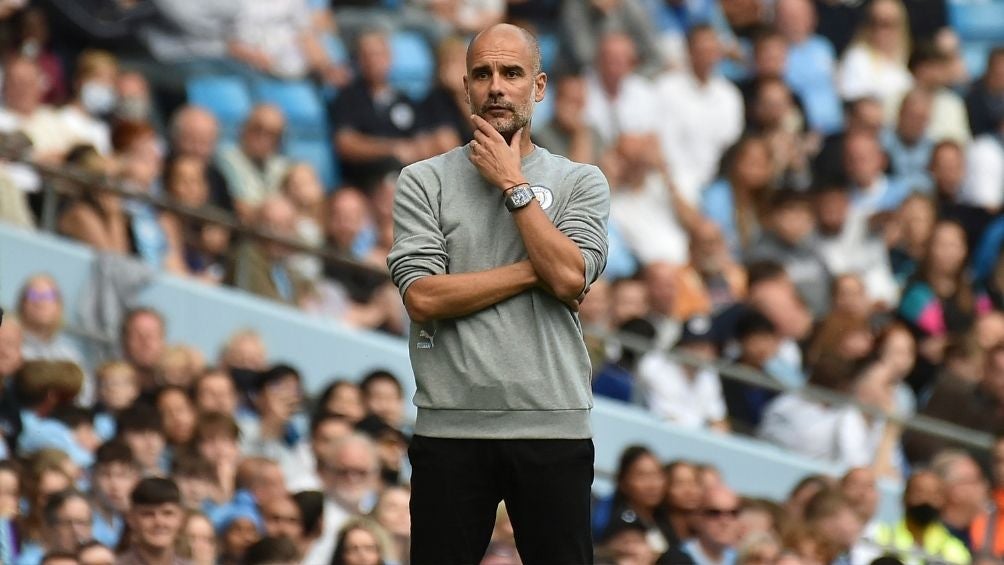 Guardiola en un partido del City