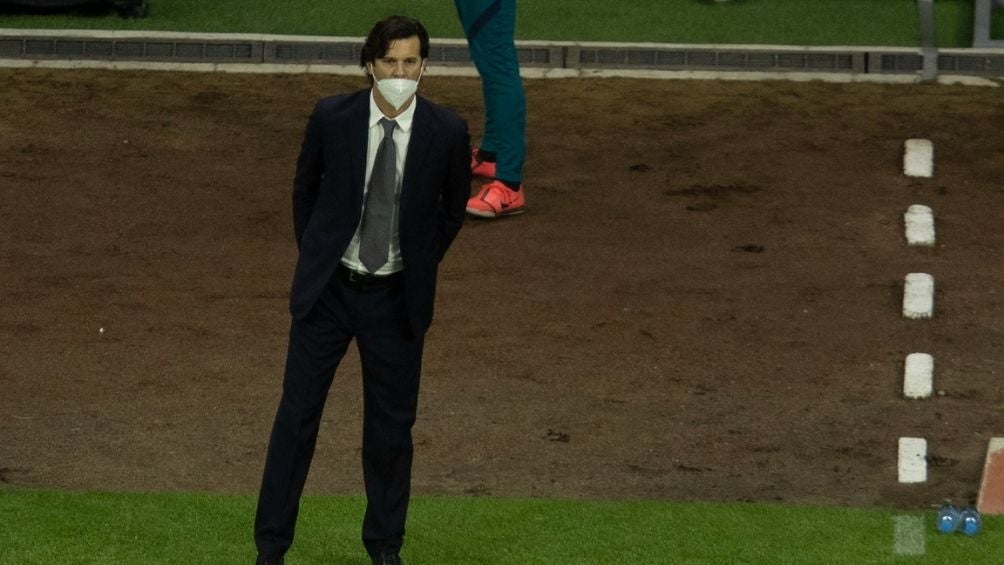 Santiago Solari en el partido con América