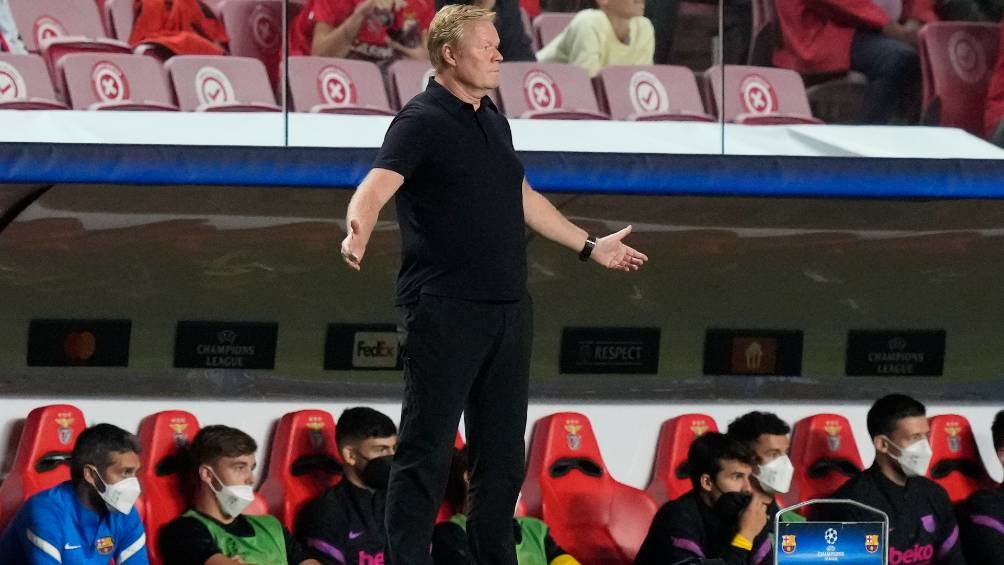 Ronald Koeman en el partido de Benfica