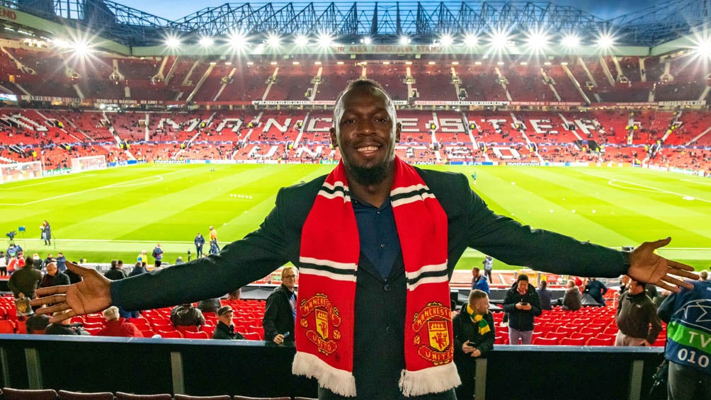 Usain Bolt en el Old Trafford