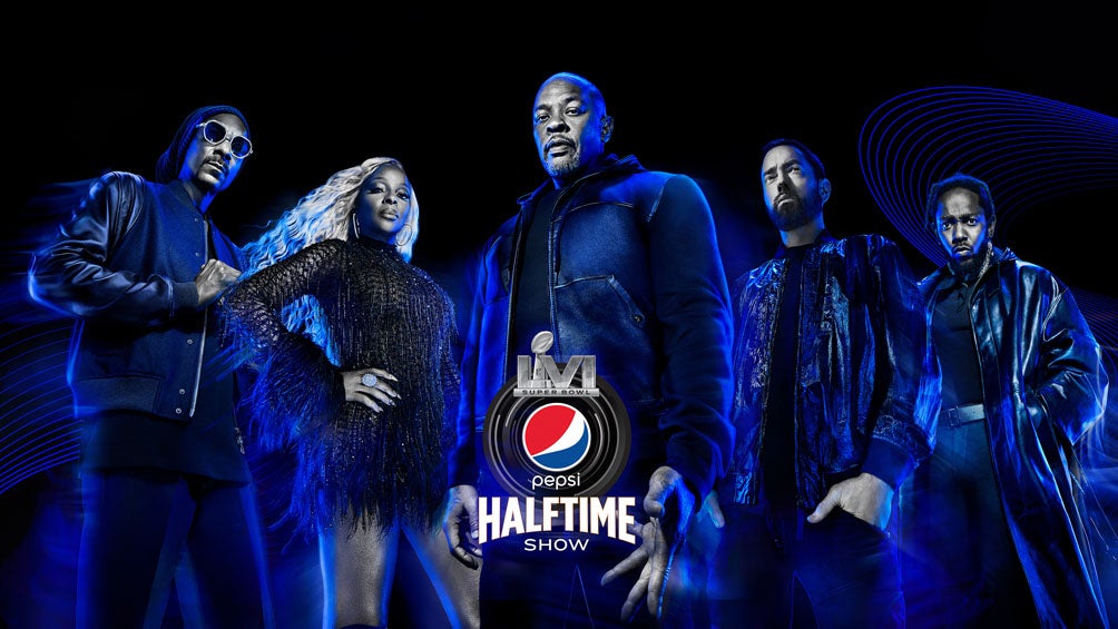 Promocional del hallftime del Super Bowl LVI