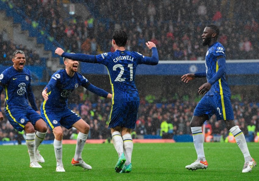 Chilwell festejando su gol ante el Southampton