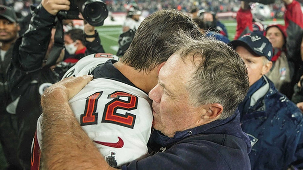 Brady y Belichick tras juego