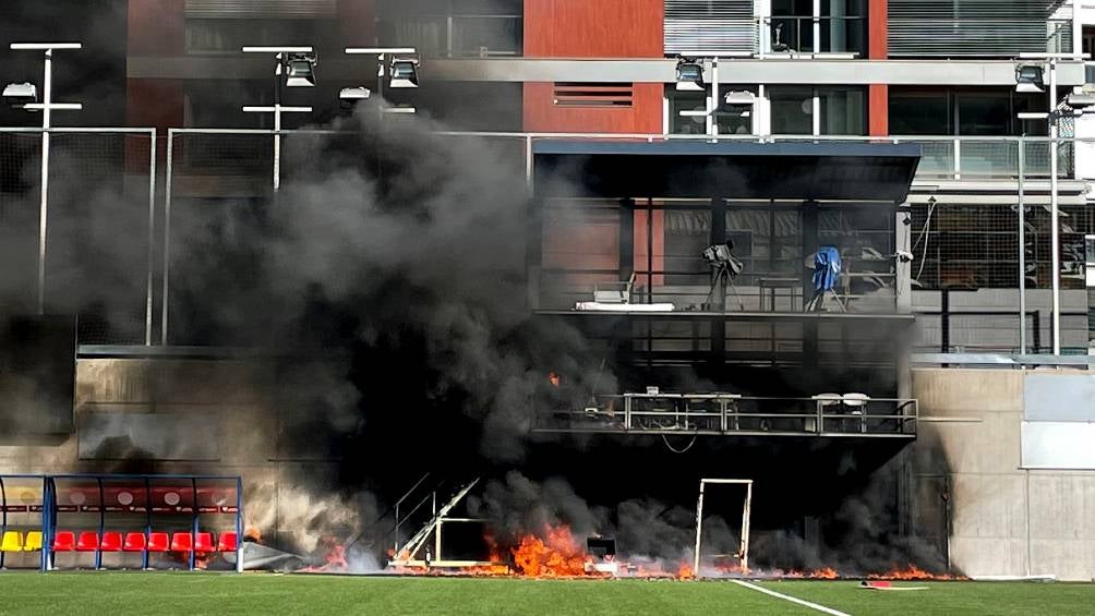 El incendio en el estadio de Andorra