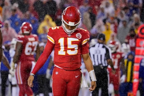 Patrick Mahomes en lamento con Kansas City