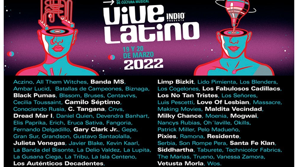 Cartelera del Vive Latino 2022