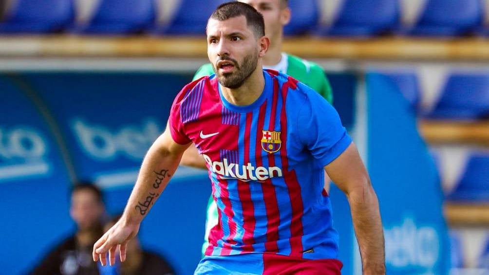 Sergio Agüero en su primer partido con Barcelona