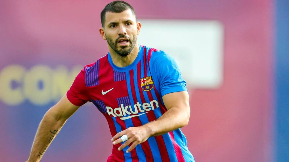 Sergio Agüero en su primer partido con Barcelona