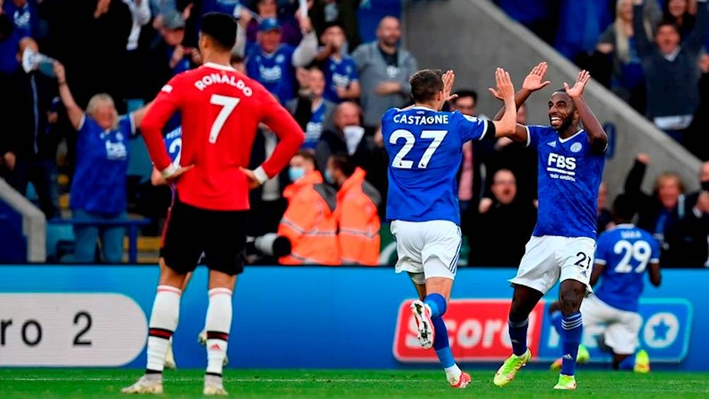 Los jugadores del Leicester City festejando