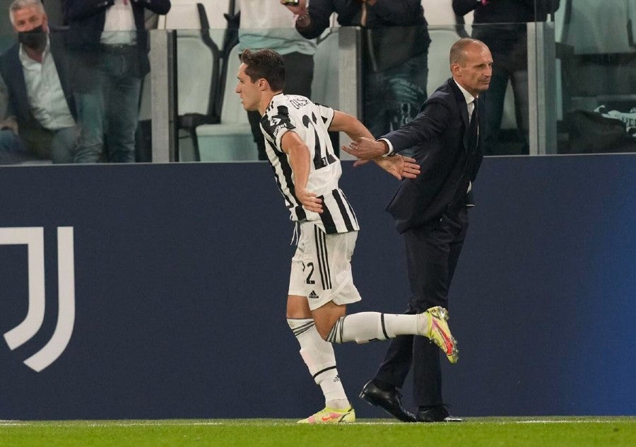 Allegri durante un partido de la Juventus