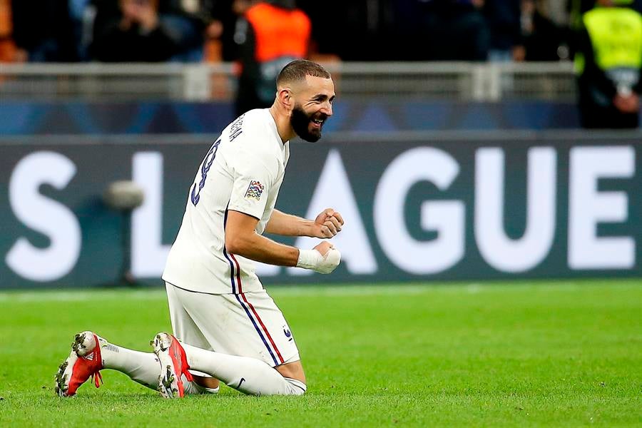 El delantero celebra tras ganar la Nations League