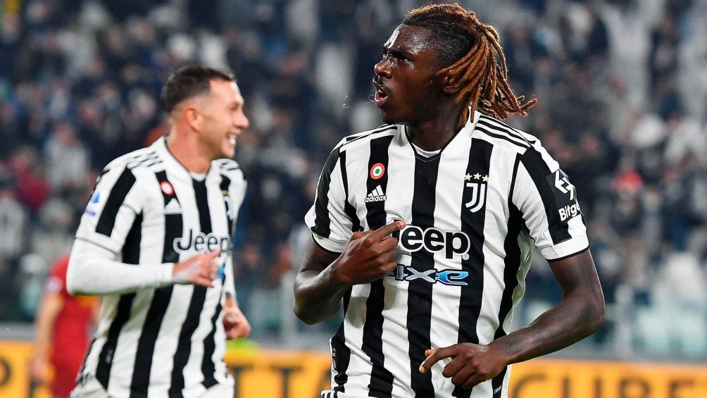 Moise Kean en festejo con Juventus