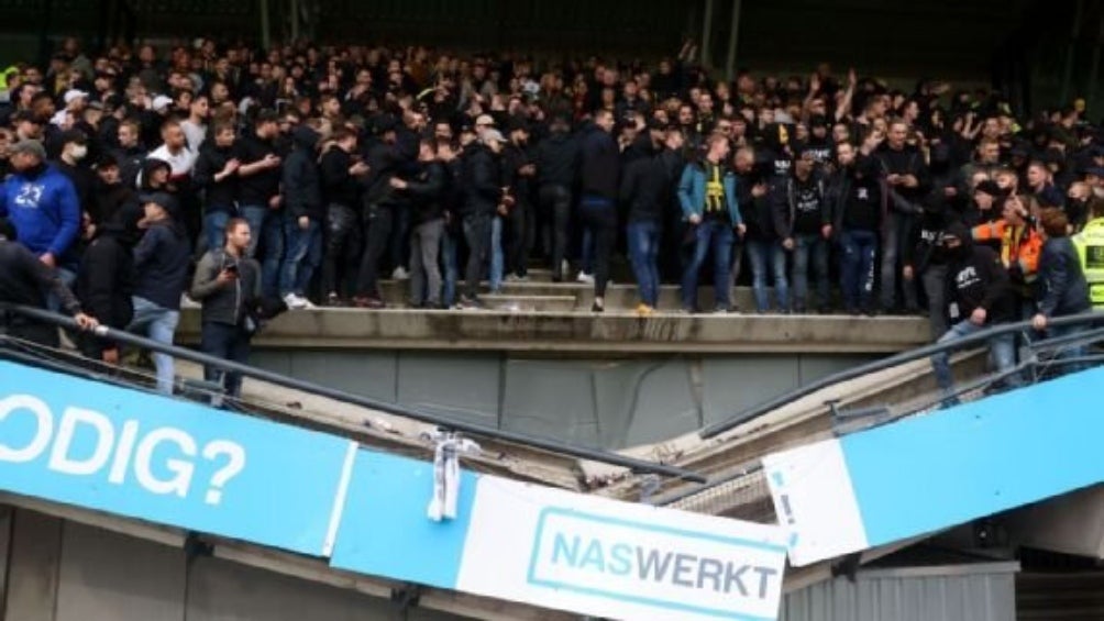 Gradas del estadio del Nijmegen tras el incidente