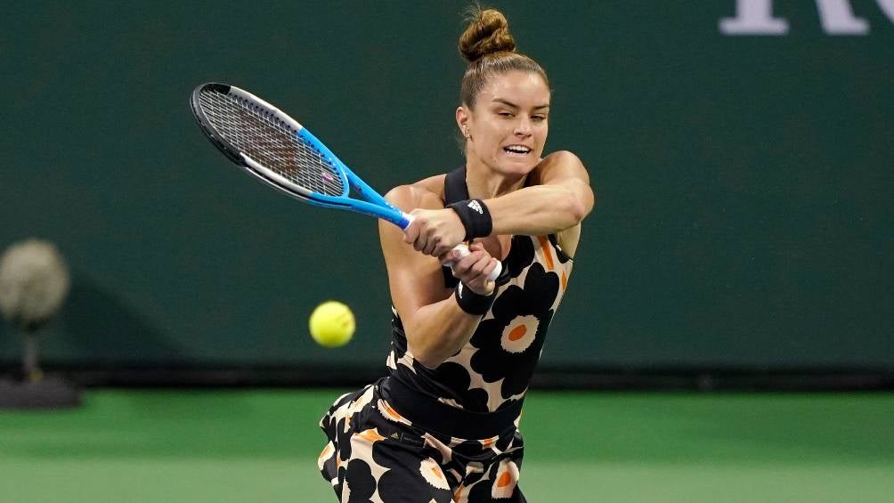 María Sakkari en un partido en Indian Wells