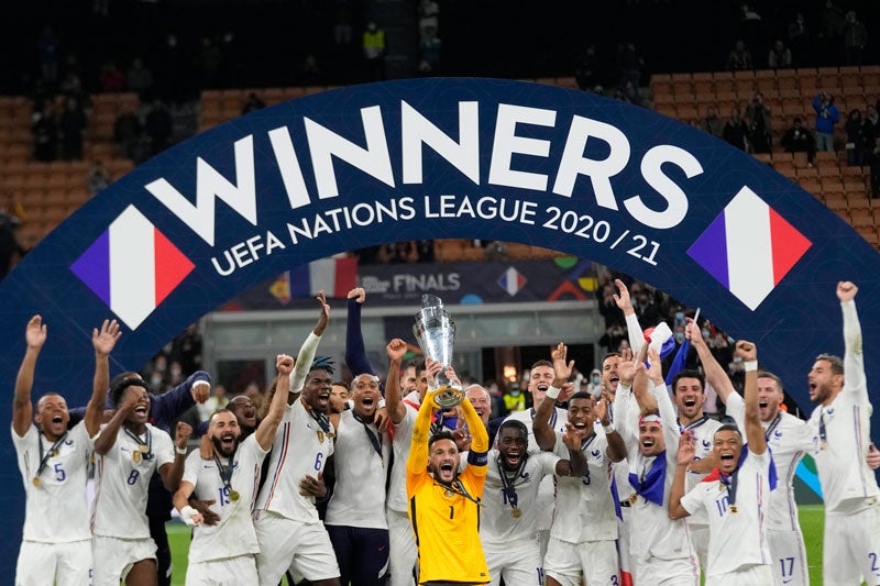 La selección francesa celebra tras ganar la Nations League