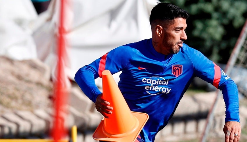 Luis Suárez en un entrenamiento con el Atlético de Madrid