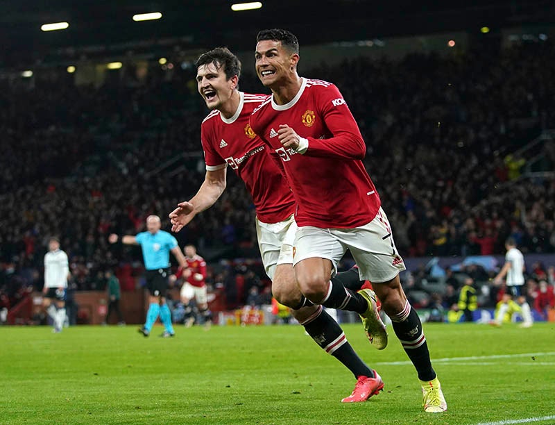 Cristiano Ronaldo festeja un gol con el Manchester United  