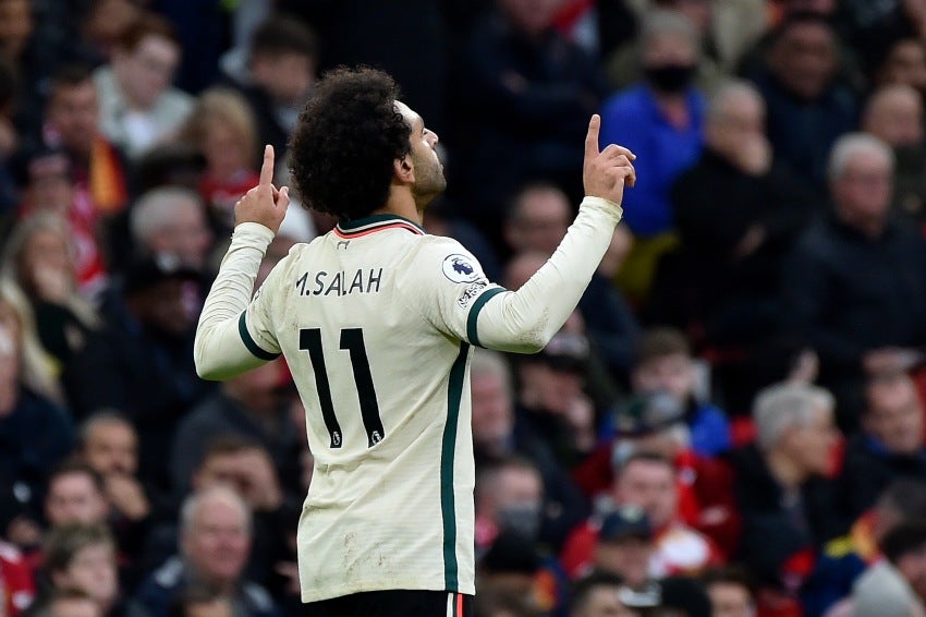 Salah en el juego entre el Manchester United y el Liverpool